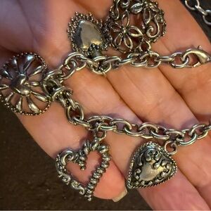 Brighton Silver Heart Charm Bracelet